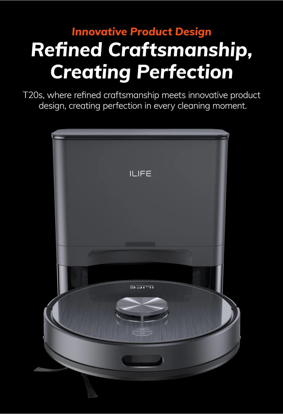 ILIFE T20S Robot Vacuum, 5000Pa, Auto Empty, Wet/Dry Mop