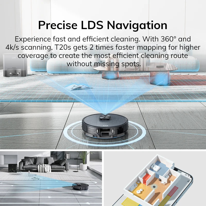 ILIFE T20S Robot Vacuum, 5000Pa, Auto Empty, Wet/Dry Mop