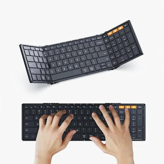 Bluetooth Folding Keyboard with Numeric Keypad – Portable & Slim for Travel, PC & iPad